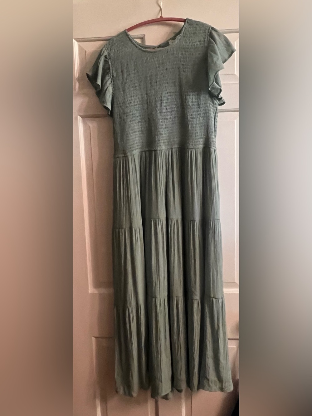 Blu Pepper teal Green Smocked Maxi Dress